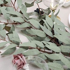 60-Inch long Frosted Green Artificial Willow Leaves Garland Wedding Decorations