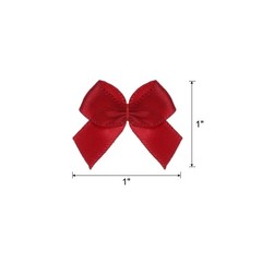 50Pcs Mini Ribbon Bows 3″ Mini Fabric Satin Ribbon Gift Flower Bows Wine Red