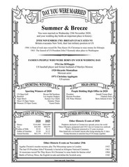 Personalized Day You Were Married History Scroll (8.5×11 Unframed)
