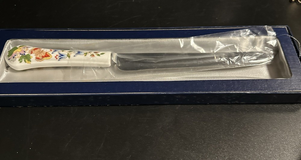 Aynsley ENGLISH FINE BONE CHINA Cottage Garden Cake Knife Server Stainless NEW