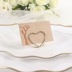 GOLD 10 Sign Holders 1″ Heart Metal PLACE CARD Table Number STANDS Party Events