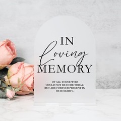 Acrylic Wedding Sign 5×7 Frosted Arch Black Calligraphy Stand Party Decor