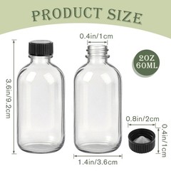 Showvigor 12 Pack 2oz Clear Glass Shot Bottles with Caps and…