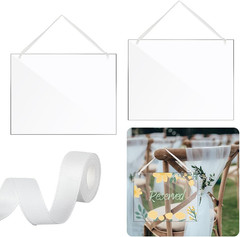 2 Pcs Clear Acrylic Hanging Sign 8.66″x11″ Wedding Chair Signs Reserved Seating