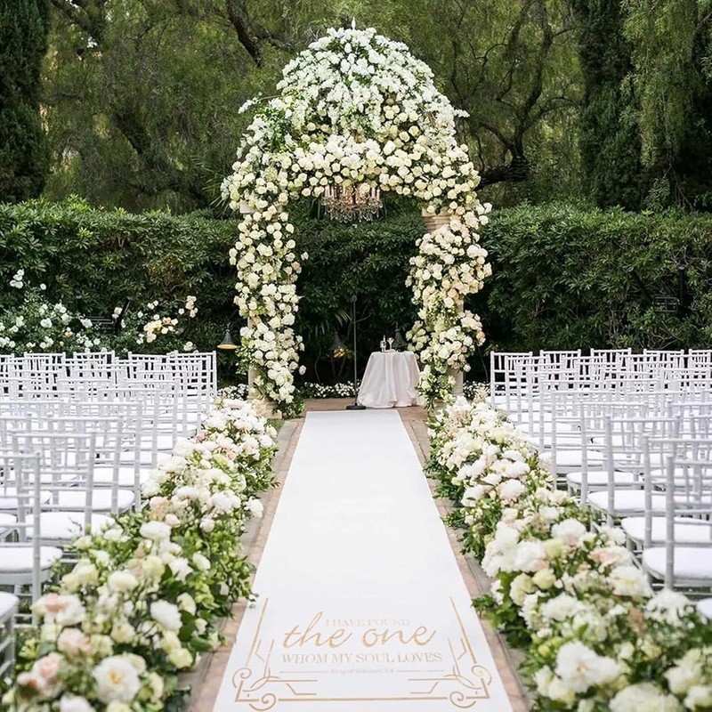 White Wedding Aisle Runner Non-Woven Easy Setup Durable Outdoor Indoor New