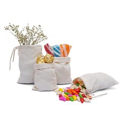 3″x4″ Cotton Single Drawstring Muslin Bags (Natural color)-50 count pack