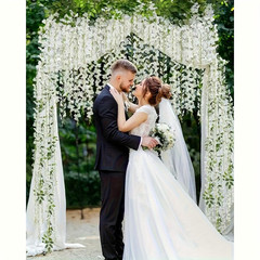 10 Pack Artificial Wisteria Hanging Flowers Silk Vine Wedding Party Decor