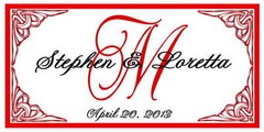 20 RED MONOGRAM WEDDING FAVORS WATER BOTTLE LABELS Waterproof Ink
