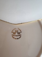 3 Tiered Serving Platter Cake Plate White w/ Floral Pattern Gold Trim