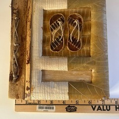 Natural Materials 4×6 Photo Album Handcrafted Sandals Wood Leaves