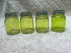 Country Cottage Glass Jars Vase Green Pint Size Centerpiece Wedding Décor