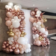 Rose Gold Balloons Arch Kit, 140Pcs 18 12 10 5inch, and Pink White