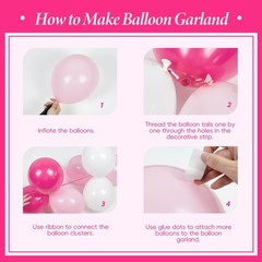 Hot Pink Birthday Decorations for Women with White Hot Light Pink Balloons Ba…