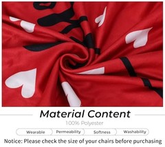 4Pcs Valentine’s Day Chair Covers Sweet Love Heart Dining Chair Slipcovers Red