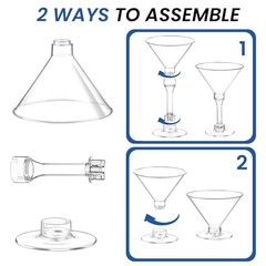 40 Pack Plastic Martini Glasses 5 Oz Disposable 40PCS TALL Martini Glasses