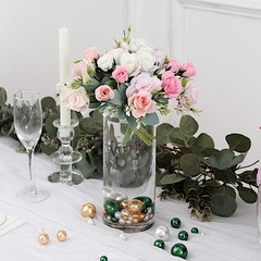 200 Assorted GREEN GOLD Faux PEARL BEADS Vase Fillers DIY Crafts Party Event