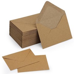 100 Pack 4 x 2.75″ Mini Envelopes 120GSM Gift Card Kraft Small, Kraft-100