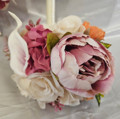 Sunset Wedding Bouquet – 11 Pc Wedding Bouquet Set, Ivory, Pink, Orange, Purple