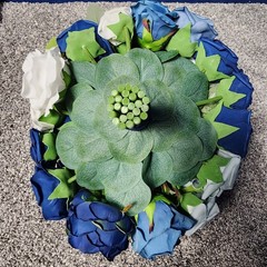 Ling’s Moment Artificial Bridal Boquet – Navy Blue
