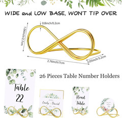 Marspark 26 Pieces Wedding Table Numbers with 26 Gold Table Holders Greenery Euc