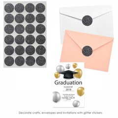 Glitter Stickers Circle Dots 1 Inch Sparkly Labels Envelope Seals 25mm