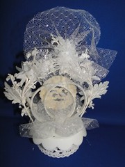 New Lisa Anne 25th Wedding Anniversary Floral Arch caketop with #25 & tulle #49