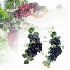 2 Pieces Artificial Flower Swags Chair Floral Garlands Backdrop Garland Corner