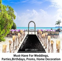 Reusable 4FT x 15FT Black Aisle Runner Tape – Easy Install for Ceremonies
