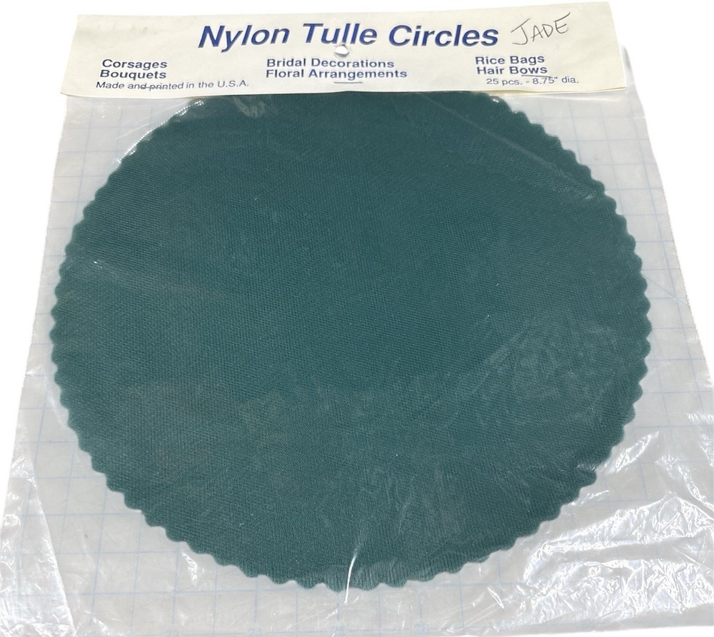 100 pcs 9″ Scalloped Nylon Tulle CIRCLES for Wedding Baby Party Favors Jade