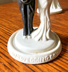 Vintage Cake Toppers 1930 Pair 3″ 4″ flowers classic bride and groom flapper