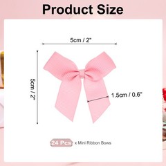 24Pcs Mini Grosgrain Ribbon Bow 2″ Self Adhesive Flower Bows Dark Pink