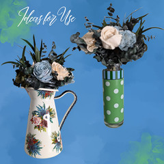 Nantucket Blue Green Cream Sola Wood Bridal Bouquet Bridesmaid Wedding Flowers