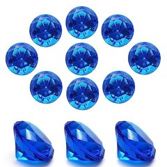 100 pcs Acrylic Diamond Gems, Blue Acrylic Diamonds 1 Inch Faux Dark Blue