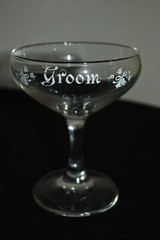 BRIDE & GROOM toasting Treasure Moments 1973 champagne goblets in box EUC