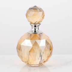 JOASURA 14ML Crystal-Glass Empty Perfume Bottle,Circle 0.5 Ounces, Champagne