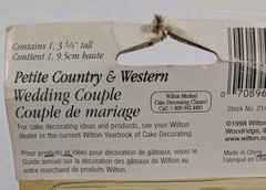 Vintage Wilton 1985 Country & Wester Wedding Couple Cake Topper 3 3/4 » New