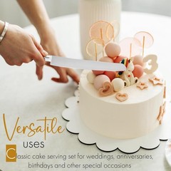 Serrated Blade Cake Server Set – Ideal for Weddings, Birthdays, and Parties