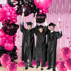TenLaitech Curtain Pink Foil Backdrop, 3 PCS 3.3 x 9.9 ft, for Galentines Day…