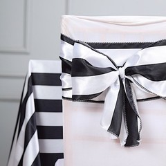 25 pcs Satin Stripe Chair Sashes Party Wedding Dinner Event Decorations Supplies