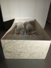 Lillian Rose Glass Designer champagne toasting flutes seashell starfish knots