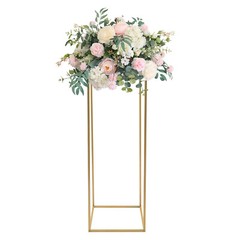 Gold Iron 5Pcs Wedding Metal Flower Stand,Column Vases Flower Stand For Wedding