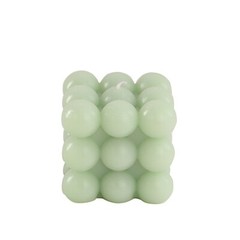 2 SAGE GREEN Bubble Cube Unscented Paraffin Wax CANDLES Wedding Centerpieces