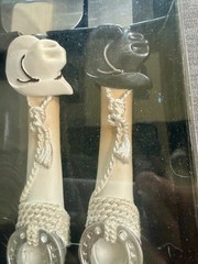 VINTAGE WESTERN WEDDING THEMED 2 Pc. CAKE SERVER SET~NEW