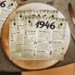 80th Birthday Disposable Paper Napkins Party Decorations, 1946 80th Vintage B…