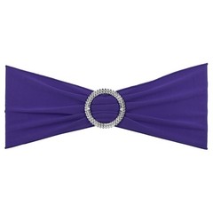 10Pcs 14″x5″ Stretch Chair Sashes Bows Chair Bands Sash with Buckle Dark Purple