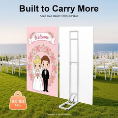 Wedding Arch Backdrop Stand, White Wedding Arches Adjustable for Ceremony