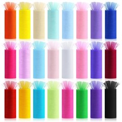 24 Colors Tulle Rolls 6in x 10Yds Rainbow Fabric Ribbon for Tutus Wedding Decor