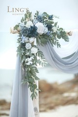 Ling’s Moment White Blue Blush Artificial Wedding Arch Flowers Kit Pack of 4,…