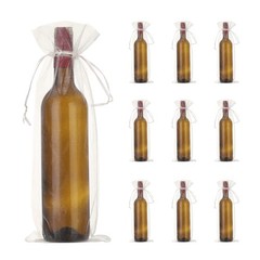14 x 5 Inch Organza Wine Bags 20 Pcs Gift Wrap Bags for Wedding Favors Beige