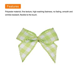 100Pcs Mini Gingham Ribbon Bow 1″ Checkered Ribbon Bows Green and White